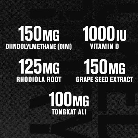 Androsurge Estrogen Blocker for Men, Construtor Natural de Músculos, Com DIM e LongJack, 120 Cápsulas, Jacked Factory