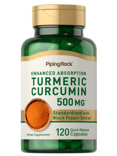 Cúrcuma Padronizado, 500mg, 120 cápsulas, PipingRock