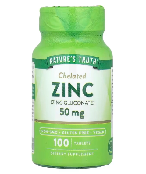 Zinco Quelado 50mg, 100 Comprimidos, Nature's Truth