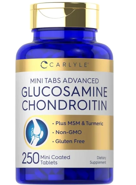 Glucosamina e Condroitina, com MSM e Cúrcuma, 250 Comprimidos, Carlyle