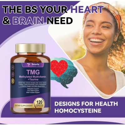 TMG, Multivitamínico Metilado 24 em 1 com Complexo B, B12, B9 e NAC, 120 Cápsulas, Totaria Health