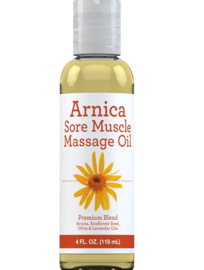 Arnica Sore Muscle Massage oil, Óleo de Massagem, 118ml, PipingRock
