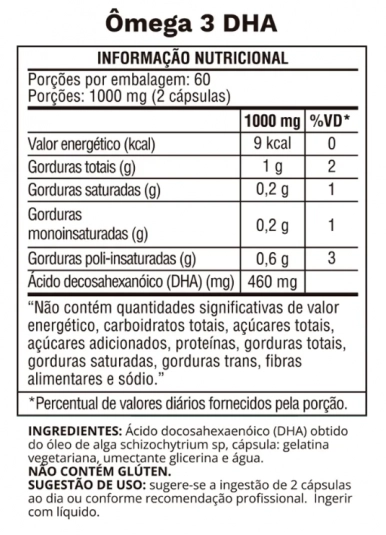 Ômega 3 DHA, 500mg,  100% Vegetal, 120 Cápsulas, Ocean Drop