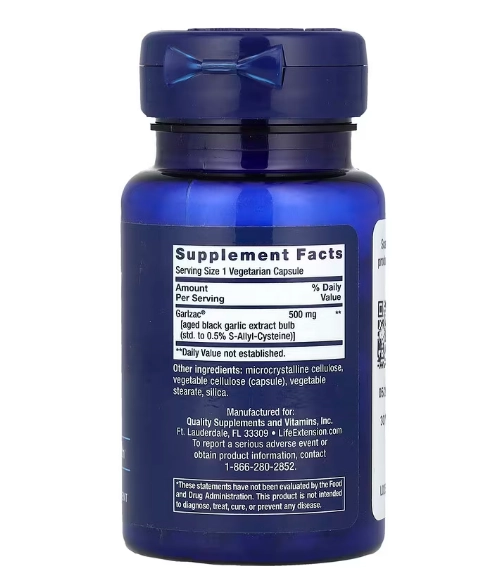 Aged Black Garlic 500mg, 30 Cápsulas, Life Extension