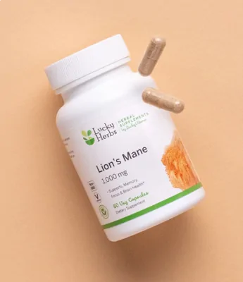 Lion's Mane, Juba de Leão, 500mg, 60 Cápsulas, Lucky Vitamin
