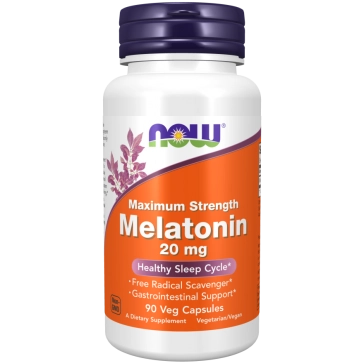 Melatonina. 20mg, Força Máxima, 90 Cápsulas, Now