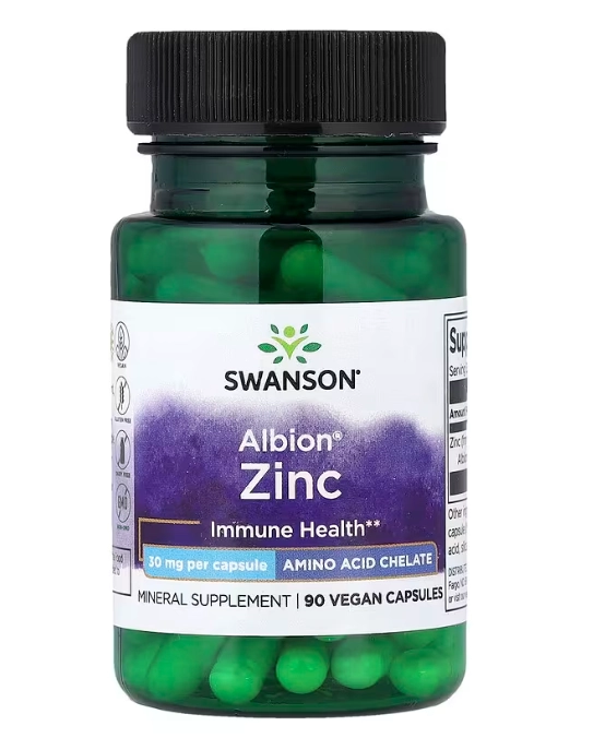 Zinco Albion 30mg, 90 Cápsulas, Swanson