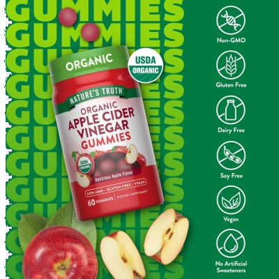 Apple Cider Vinegar (Vinagre de Maçã), 500mg, 60 Gomas, Nature's Truth