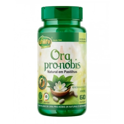 Ora-Pro-Nóbis Natural 450mg, 60 Pastilhas, Unilife