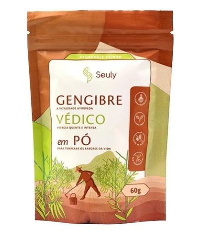 Gengibre Védico em Pó, 60g, Souly