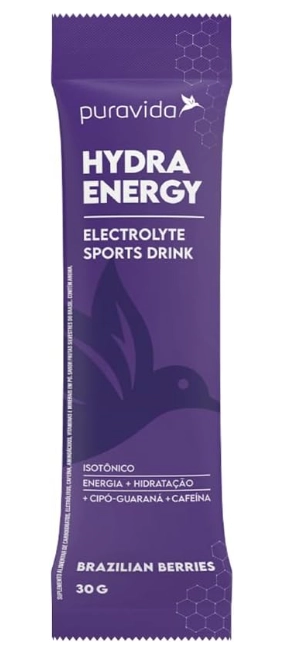 Hydra Energy Berries, Bebidas esportiva isotônica, 30g, 10 Unidades, Puravida