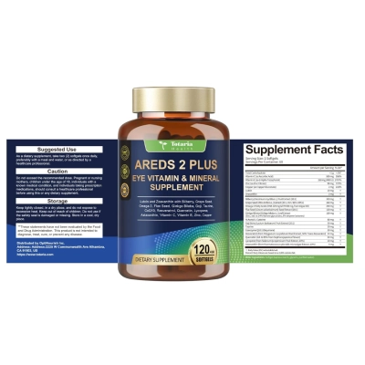 Areds 2 Plus, Saúde dos Olhos com Luteína, Zeaxantina, Vitaminas C,E e Ômega, 120 Cápsulas, Totaria Health