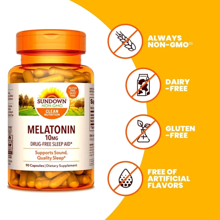 Melatonina 10mg, 90 Cápsulas, Sundown