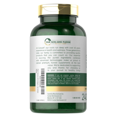 Plant Sterols, Esteróis Vegetais 1200mg com Beta-Sitosterol, 240 Cápsulas, Carlyle 