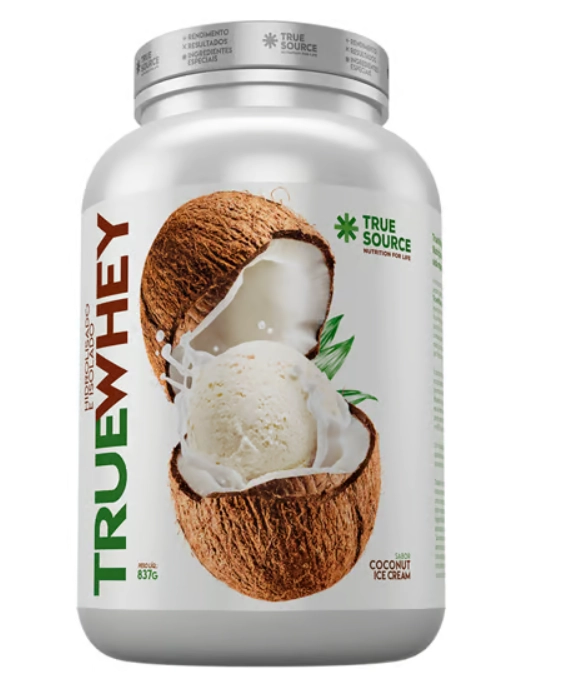 True Whey, Hidrolisado e Isolado, 837g, Sabor Coconut Ice Cream, True Source