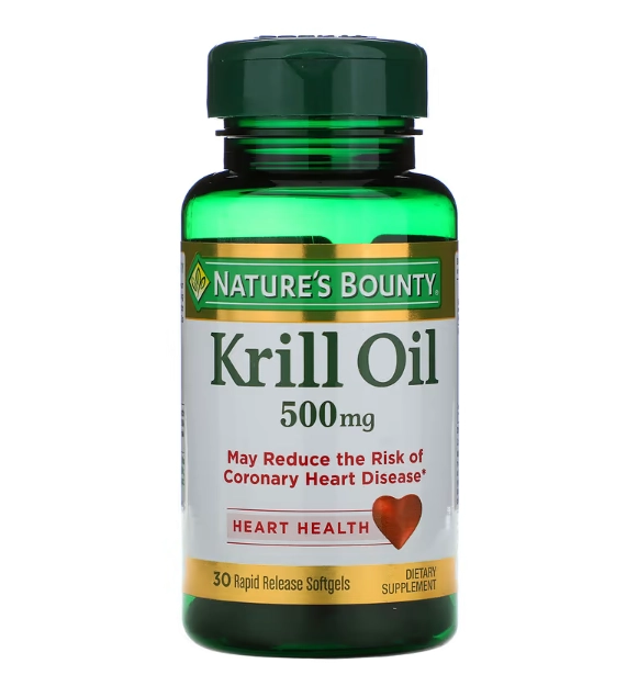 Óleo de Krill, 500 mg, 30 Cápsulas Softgel de Liberação Rápida, Nature's Bounty