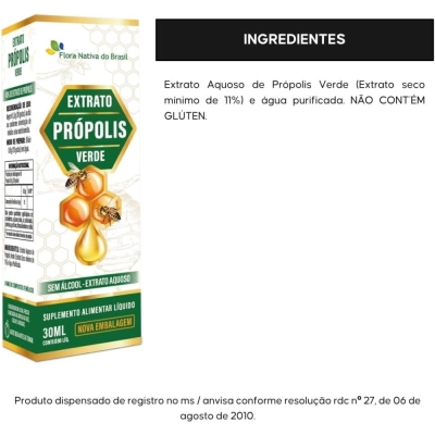 Extrato de Própolis Verde, 30ml, Flora Nativa