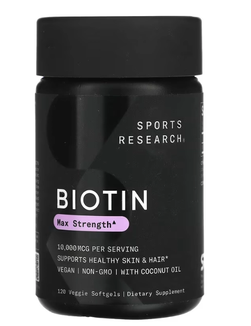 Biotina 10000mcg Força Máxima, 120 Cápsulas, Sports Research