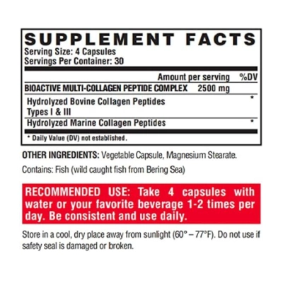 Collagen, Peptídeos de Colágeno Bioativos, 120 Cápsulas, Nutrex