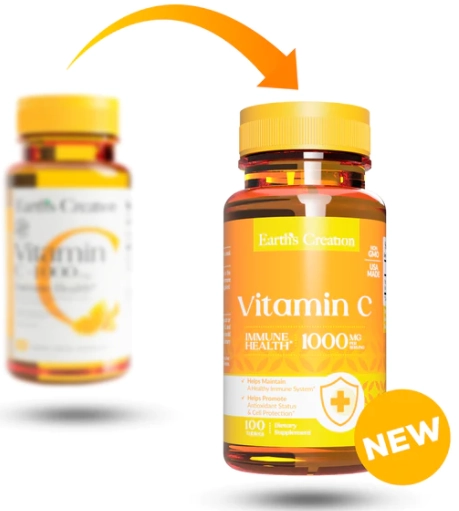 Vitamina C 1000mg, 100 Comprimidos, Earths Creation