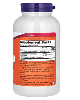 Vitamina C-1000 com Bioflavonoides, 250 Cápsulas, Now
