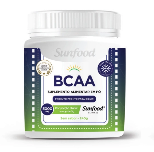 BCAA, 5000mg, 240g, Sunfood
