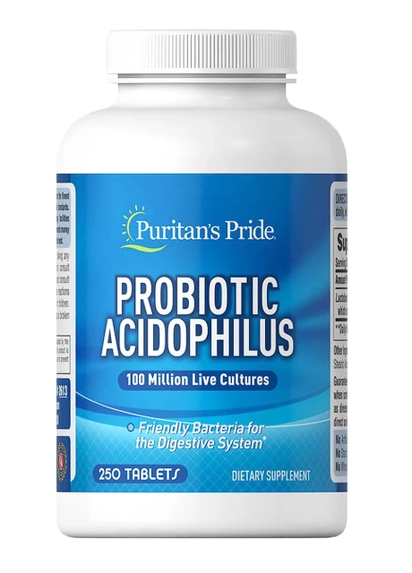 Probiótico Acidophilus 100 milhoes, 250 Comprimidos, Puritan's Pride