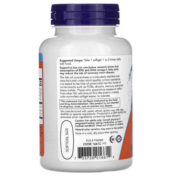 Ultra Ômega 3, 500 EPA 250 DHA, 90 Cápsulas, Now