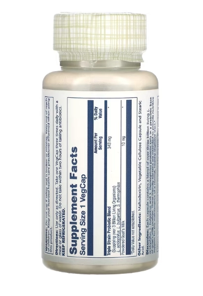 Acidophilus liofilizado + leite de cabra prebiótico, 3 bilhões, 50 cápsulas, Solaray