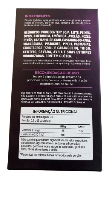 Coenzima CoQ10, 100mg, 60 cápsulas, Puravida
