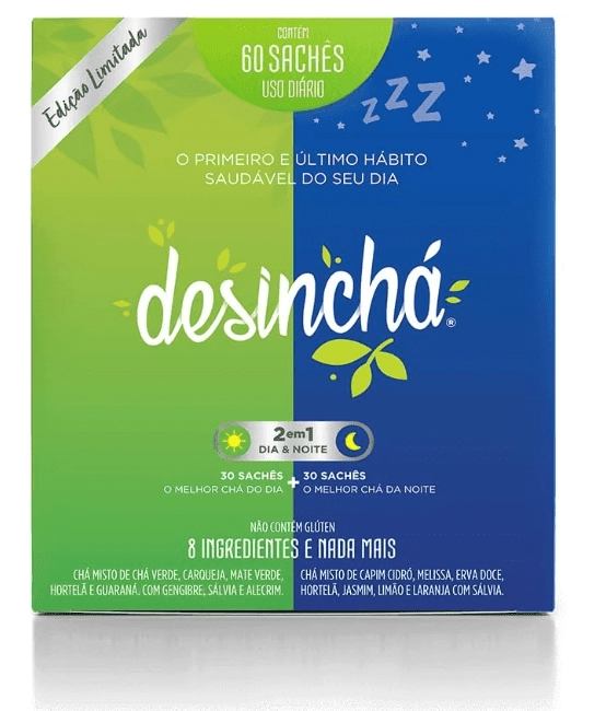Desinchá Misto, Noite e Dia, Sabor frutado, 60 Sachês