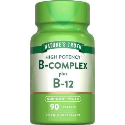 Complexo de Vitamina B, B1, B2 e B12, 90 Comprimidos, Natures Truth