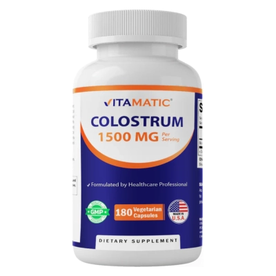 Suplemento de Colostro Bovino Vitamatic 1500 mg por porção - 180 Cápsulas Vegetais, Vitamatic