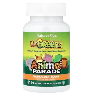 Kid Greenz, Suplemento Mastigável de Alimentos Verdes para Crianças, 90 Comprimidos Sabor Frutas Tropicais, NaturesPlus