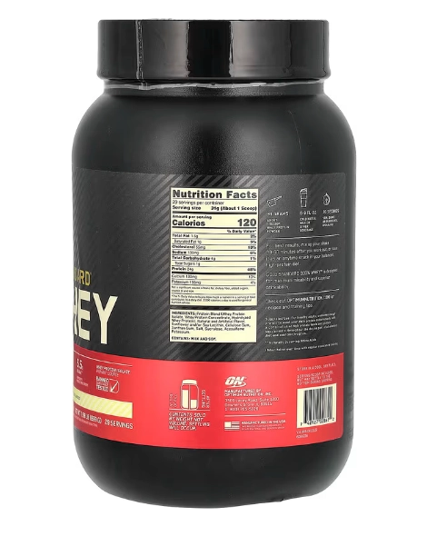 Whey 100% Gold Standard, Sabor Baunilha, 907g, Optimum Nutrition