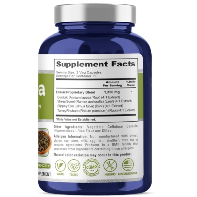 Essiac Tea 1350mg, Essiac Chá, 180 Cápsulas, NusaPure