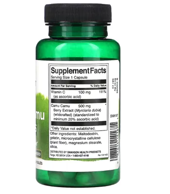 Camu Camu Berries, 500mg, 60 Cápsulas, Swanson