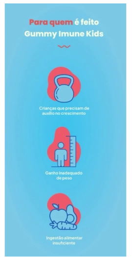 Multivitamínico Imune Kids, 30 Gomas Sabor Morango, Gummy Original 