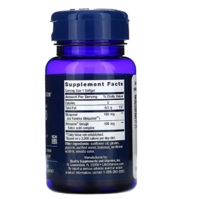 Super Ubiquinol Coenzima CoQ10, 100mg, 60 Cápsulas, Life Extension