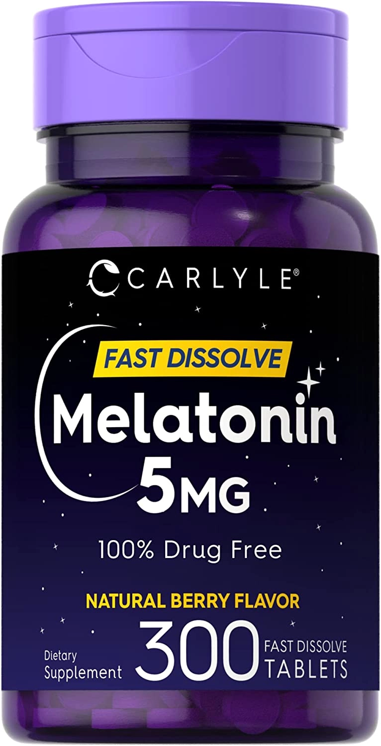 Melatonina 5mg, Fast Dissolve, 300 Comprimidos, Carlyle 