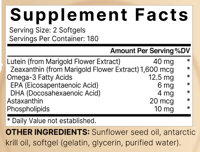 Luteína 40mg, Zeaxanthin 1,600mcg, 360 Softgels, Naturebell