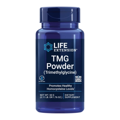 Trimetilglicina Pura em Pó 50g, Suporte Cardiovascular, Life Extension