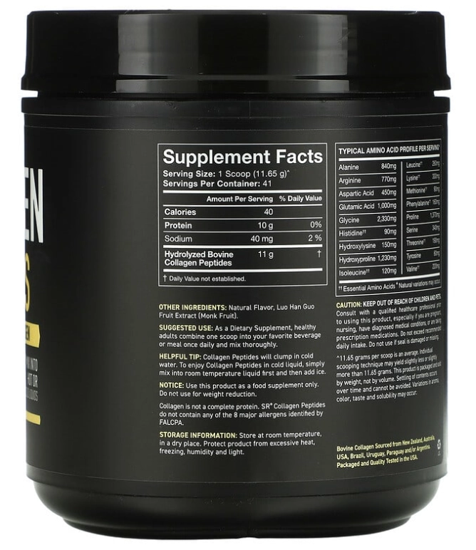Peptídeos de Colágeno, 477g Sabor Baunilha, Sports Research