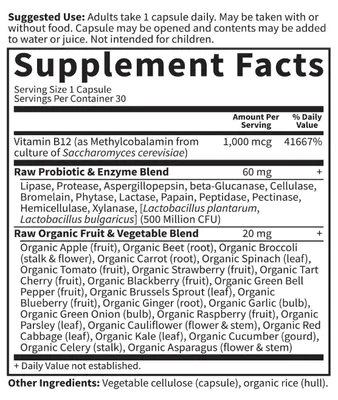 Vitamin Code, Vitamina B12, 30 cápsulas, Garden of Life