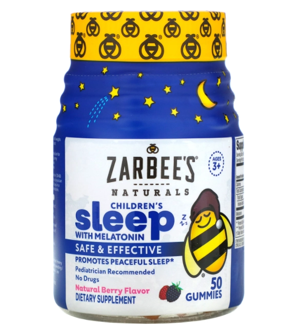 Melatonina Kids 1mg, 50 Gomas Sabor Natural de Frutos Silvestres, Zarbee's