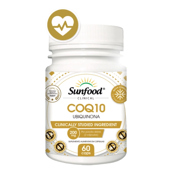 Coenzima CoQ10 Ubiquinona, 200mg, 60 Cápsulas, Sunfood