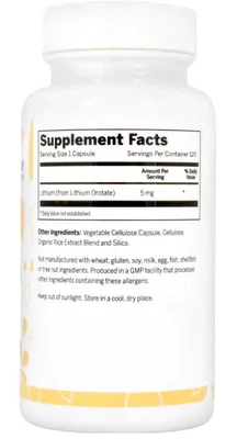 Lithium Orotate, 5mg, 120 Cápsulas, Lucky Vitamin