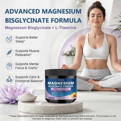 Magnesium Glycinate Powder, Sabor Framboesa e Limão, 300g, Dr Foster