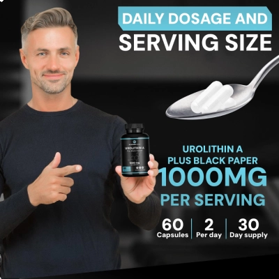 Urolitina A, 1000mg, Energia Celular e Saúde Mitocondrial, 60 Cápsulas, The Supermom Company