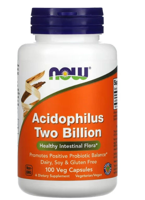 Acidophilus 2 Bilhões de UFCs, 100 Cápsulas, Now